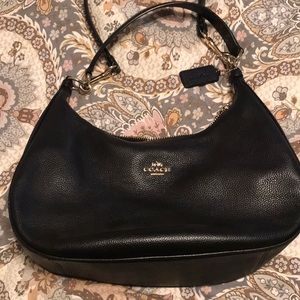 Black Pebble Leather Coach Bag